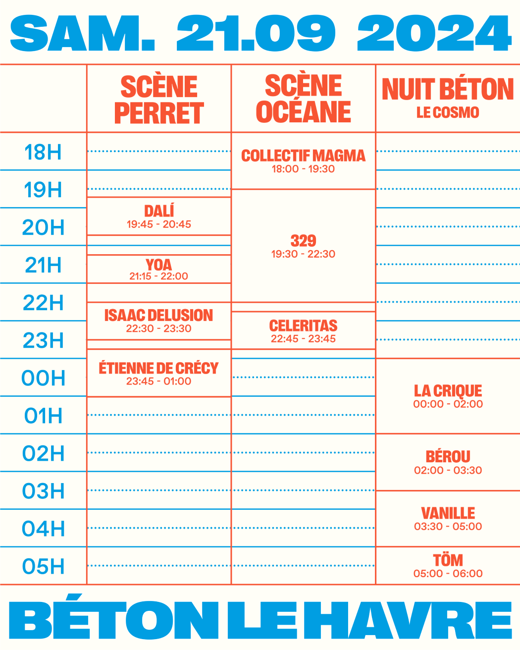 horaire Samedi